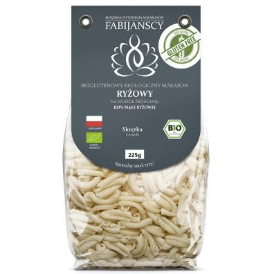 Fabijańscy Makaron z ryżu białego skrętka gemelli bezglutenowy 225 g Bio