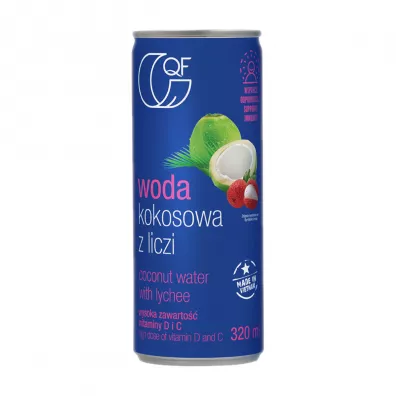 Quality Food Woda kokosowa z liczi 320 ml