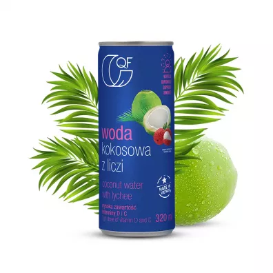 Quality Food Woda kokosowa z liczi 320 ml