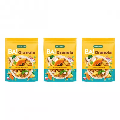 Bakalland BA! Granola 5 owocw tropikalnych zestaw 3 x 300 g