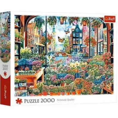 Puzzle 2000 Kwiaciarnia w Amsterdamie TREFL
