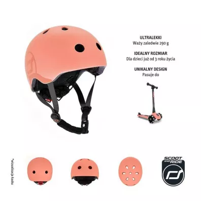 Kask S-M dla dzieci 3+ lat Peach Scootandride