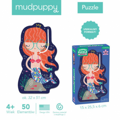 Puzzle w ksztacie postaci Syrenka 4+ Mudpuppy