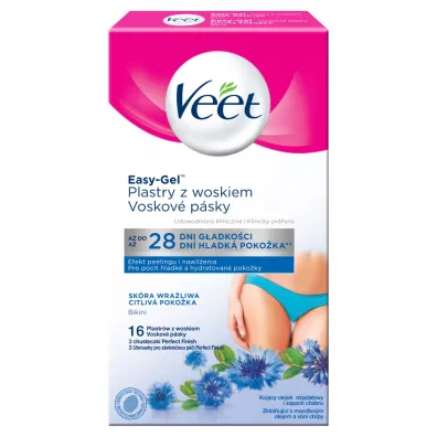 Veet plastry wosk do depilacji bikini miejsca intymne sk�ra wra�liwa 16 szt.