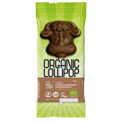 Cocoa Lizak czekoladowo - migdałowy bezglutenowy 15 g Bio