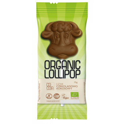 Cocoa Lizak czekoladowo - kokosowy bezglutenowy 15 g Bio