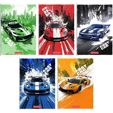 Herlitz Zeszyt A5 Crazy Fast Car dwie linie 16 kartek