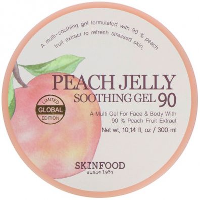 Skinfood Peach Jelly Soothing Gel agodzco-nawilajcy brzoskwiniowy el do twarzy i ciaa 300 ml