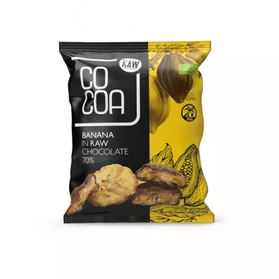 Cocoa Banany w czekoladzie surowej 70 g Bio