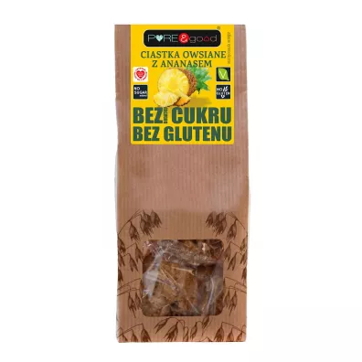 Pure&Good Ciastka owsiane z ananasem bezglutenowe 150 g