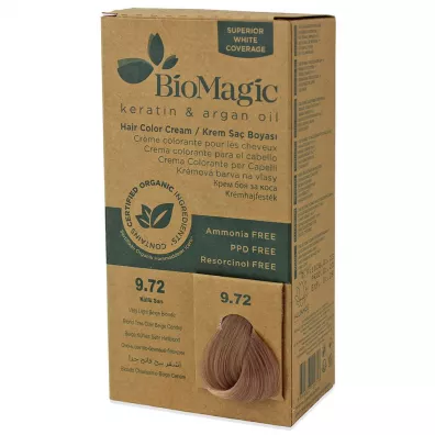 Biomagic Farba do w�os�w bardzo jasny be�owy blond (9.72) 250 g