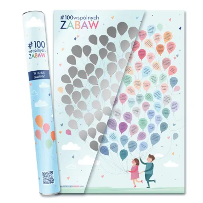 Plakat ze zdrapk� dla dzieci 100 wsp�lnych zabaw
