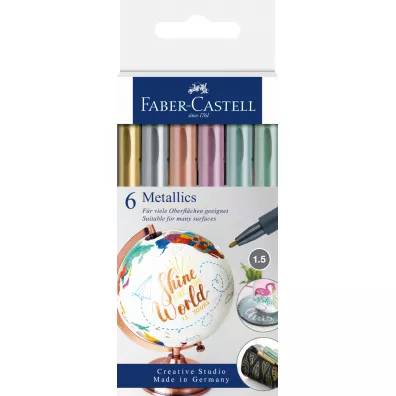 Faber-Castell Pisaki metaliczne Metallics 6 szt.