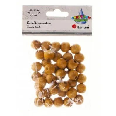 Titanum Koraliki drewniane jasno br�zowe 40 szt
