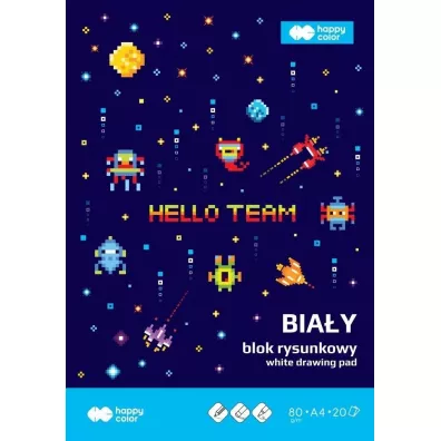 Blok rysunkowy A4/20K Pixi bia�y HAPPY COLOR