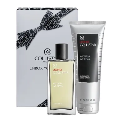 Collistar Zestaw Xmas 2025 Uomo Acqua Attiva Woda toaletowa + Shower-Shampoo szampon pod prysznic 100 ml + 250 ml