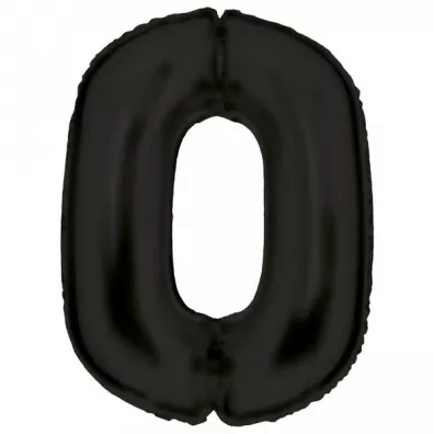 Amscan Balon foliowy cyfra 0 satynowa czarna 86cm