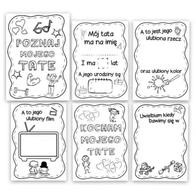 Kolorowanka Dzie� Taty A4-Poznaj mojego Tat� 12szt
