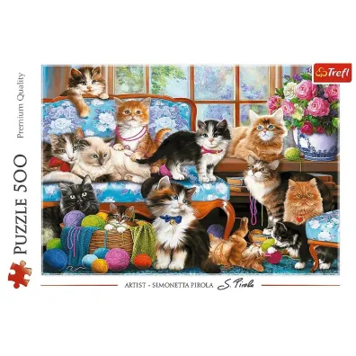 Puzzle 500 el. Kocia rodzina Trefl