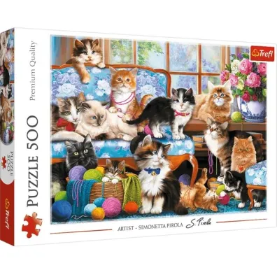 Puzzle 500 el. Kocia rodzina Trefl