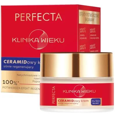 Perfecta Klinika Wieku ceramidowy krem silnie regeneruj�cy na noc 70/80+ 50 ml