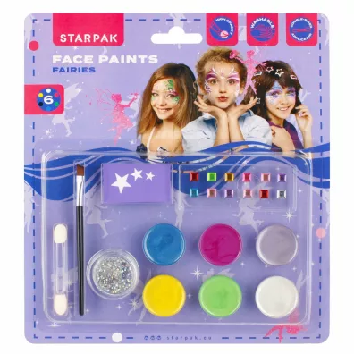 Farby do malowania twarzy 6 kolorw plus brokat Fairy STARPAK 528373