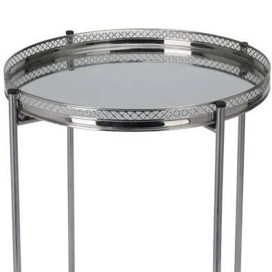 H&S Decoration Stolik boczny metalowy srebrny 36xh47 cm