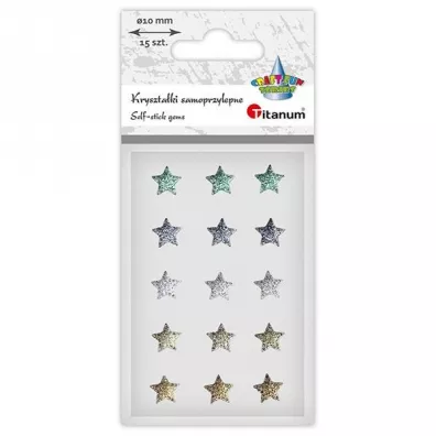 Titanum Kryszta�ki samoprzylepne gwiazdki 10x10mm 15 szt.