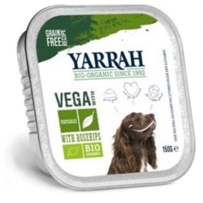 Yarrah Wegetariańska karma dla psa z owocami dzikiej róży 150 g Bio