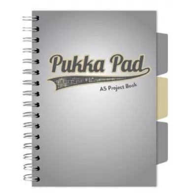 Pukka Pad Project Book A5 Grey kratka 100 kartek 3 szt.