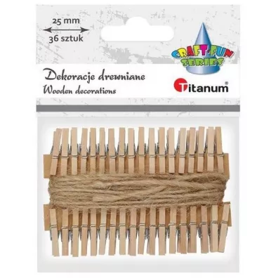 Titanum Klamerki drewniane r�owe 36 szt.