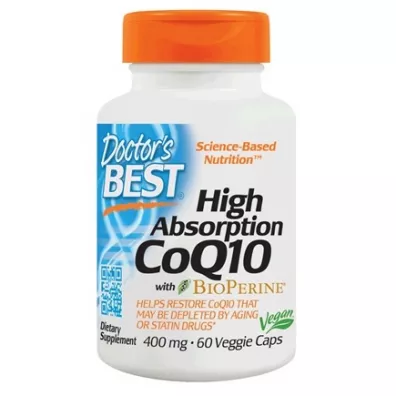 Doctors Best Koenzym Q10 400 mg i Piperyna BioPerine - Vegan Suplement diety 60 kaps.