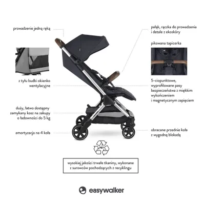 Easywalker Jackey W�zek spacerowy z torb� transportow� Platinum Edition
