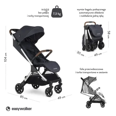 Easywalker Jackey W�zek spacerowy z torb� transportow� Platinum Edition