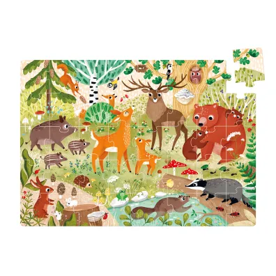 Dzikie puzzle 40 el. Las Bright Junior Media