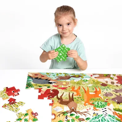 Dzikie puzzle 40 el. Las Bright Junior Media