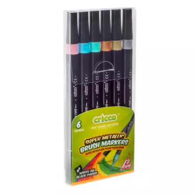 Cricco Pisaki pdzelkowe metaliczne dwustronne 6 szt.