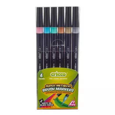 Cricco Pisaki pdzelkowe metaliczne dwustronne 6 szt.