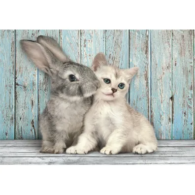Puzzle 500 el. Compact Cat & Bunny Clementoni