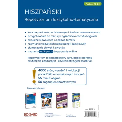 Hiszpa�ski. Repetytorium leksykalno-tematyczne. Poziom A2-B2