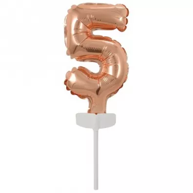 Amscan Balon foliowy mini cyfra 5 r�owe z�oto 7x12cm
