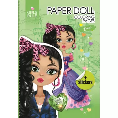 Papierowa lalka do wycinania z naklejkami Emeli Fresh