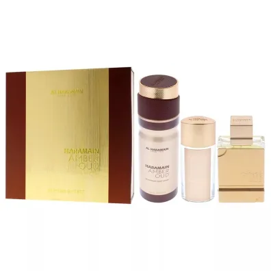 Al Haramain Zestaw Amber Oud Gold Woda perfumowana + Woda perfumowana + Dezodorant 75 ml