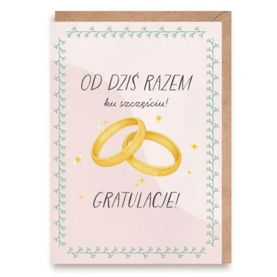 Cardie Kartka �lubna Obr�czki, eko koperta