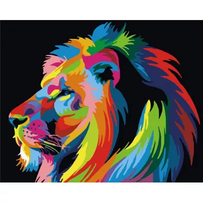 ArtiFly Malowanie po numerach - Lew kolorowy 40x50cm