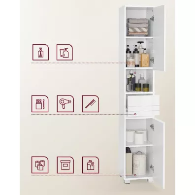 Songmics Wysoka i wska szafka azienkowa 170 cm