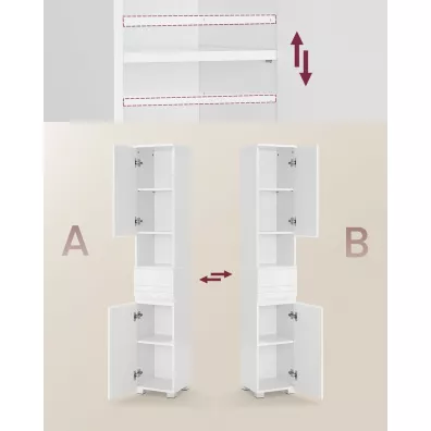 Songmics Wysoka i wska szafka azienkowa 170 cm