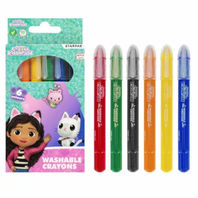Starpak Kredki zmywalne Koci Domek Gabi 6 szt.
