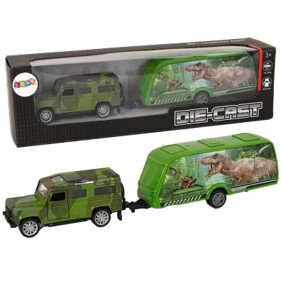 Jeep z przyczep� z dinozaurami LeanToys