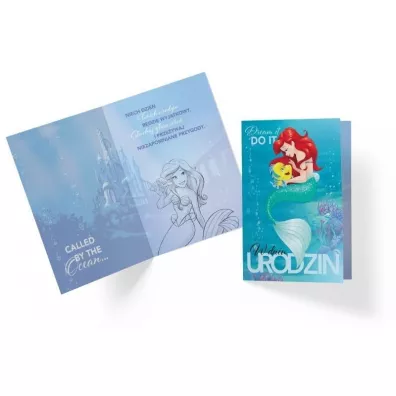 Kukartka Karnet B6 3DS-009 Urodziny Syrenka Ariel